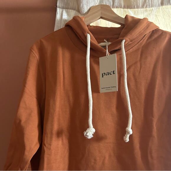 Pact Lounge Pullover Hoodie Sweatshirt Unisex One For All Amber Brown NWT Size M - Picture 2 of 5